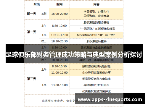 足球俱乐部财务管理成功策略与典型案例分析探讨